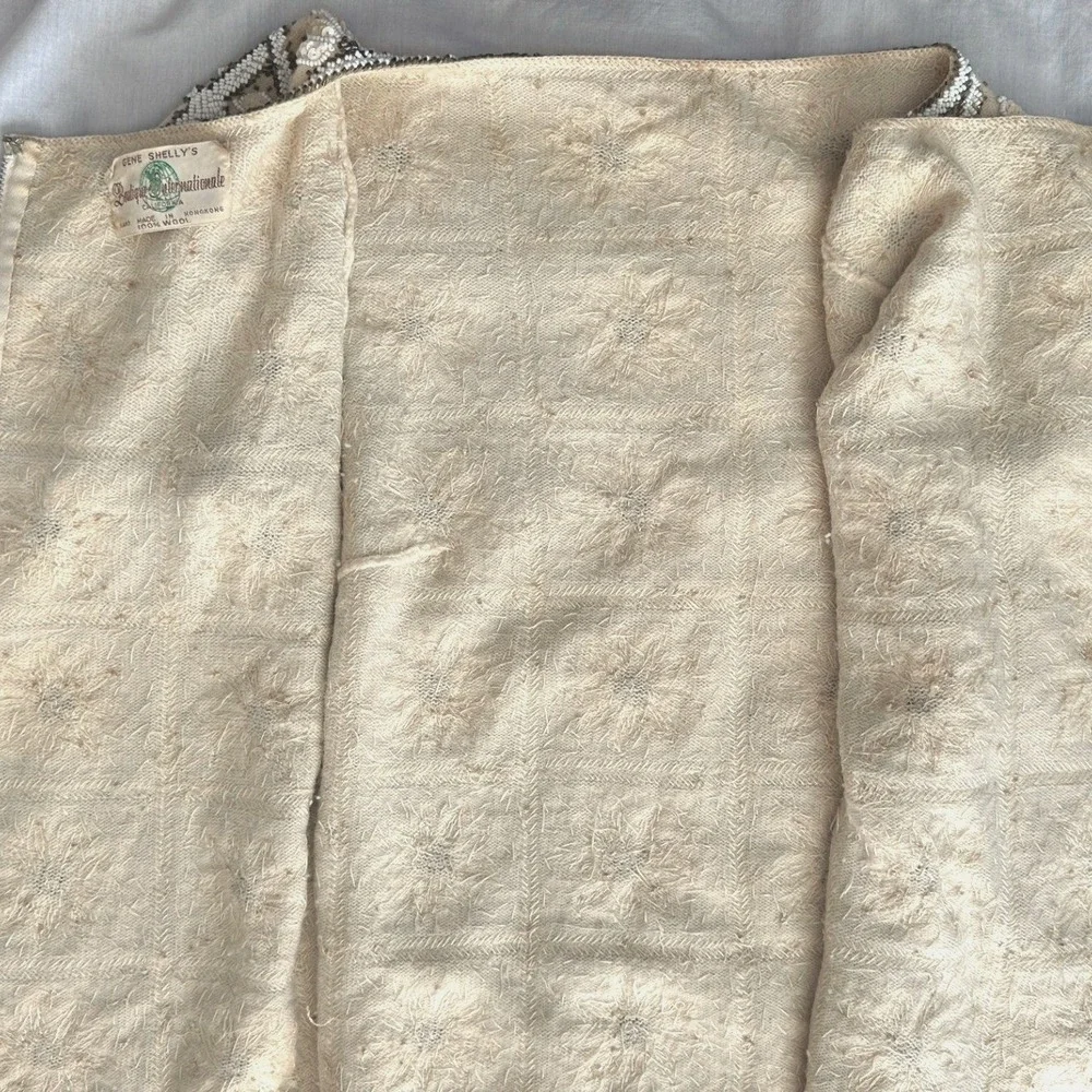 Gene Shelly's Boutique Internationale Vintage MCM Beaded Sweater Cream White‎